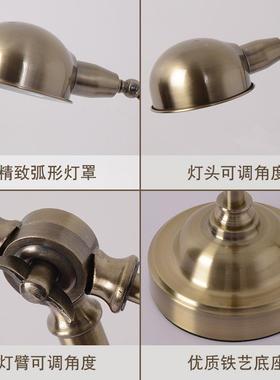 美台复灯简约古台灯卧室床42221灯头台灯欧式客厅书房办公式护眼