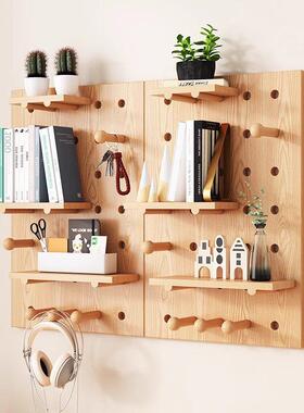 置玄关款展隔新面配件墙上物架示挂60158板钩实木洞洞板收纳架德