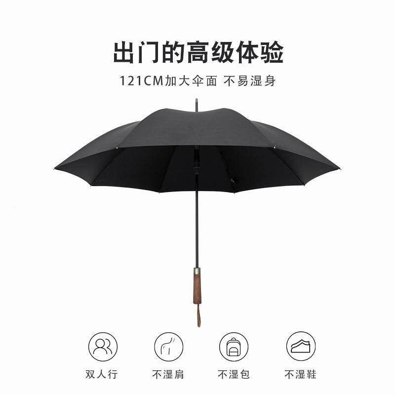 GZ6YAWM120cm加大号雨动伞男木中式复古实商务自加全粗防风长直柄