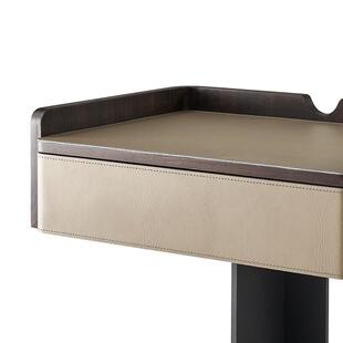 意马式极简床头柜鞍皮设计师样板物房储柜柜卧室床82320边整装卧