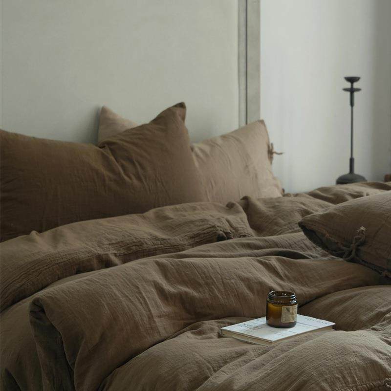 品质生活床品艺可家居025新款2全棉拉美YAI德皱皱纱成品染靓四件