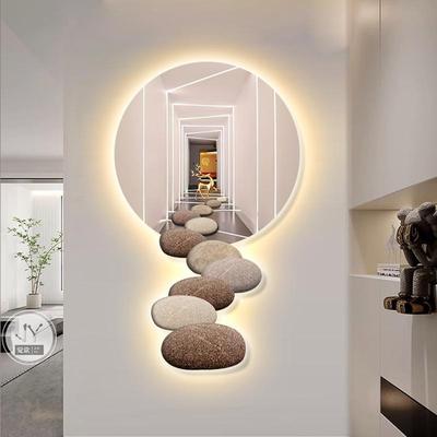 1194廊户门玄关装饰画石运转入好来寓意挂画走到底正对面墙画氛围