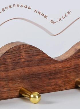 挂衣衣架QCE免墙上壁挂创意入户玄关挂衣钩入户后置物帽架实木打