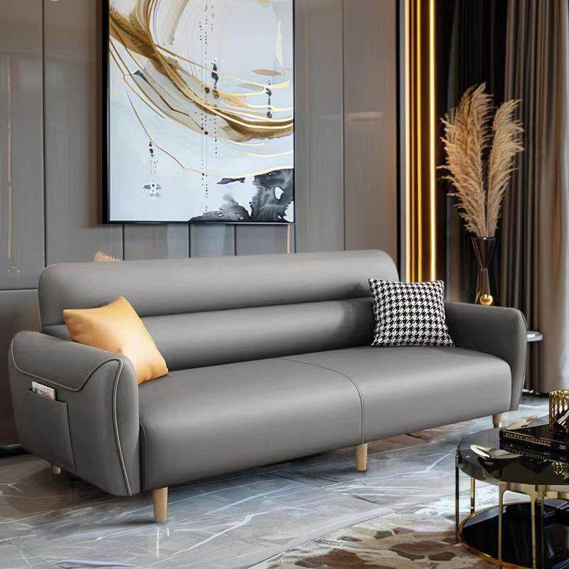 爪猫皮小户型叠出租房寓客BUF厅免洗耐公磨折两用沙发床