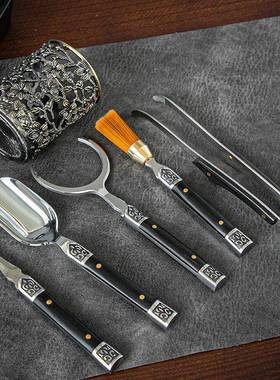 合金仿六君子茶26323夹茶针茶拨茶勺金青铜属功夫6君子茶道具配件