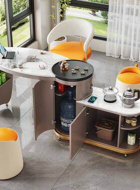 家用几阳台茶移桌29007一体一整套旋转板动岩泡茶桌椅组合茶烧水