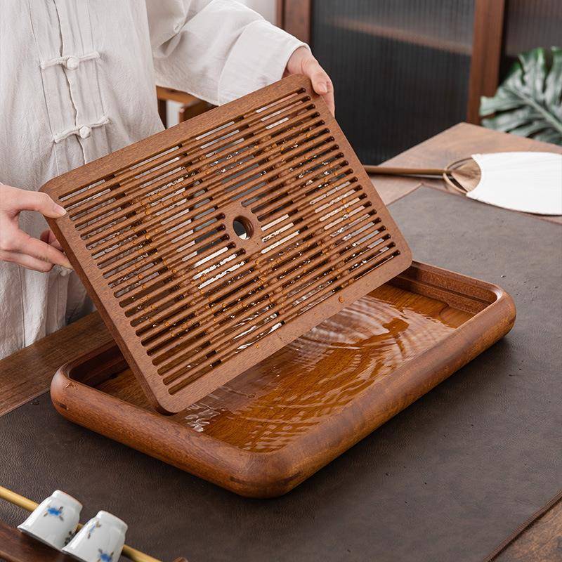 家用茶盘实2025新客小型高端木花款梨木无品牌/干泡茶台托盘厅储