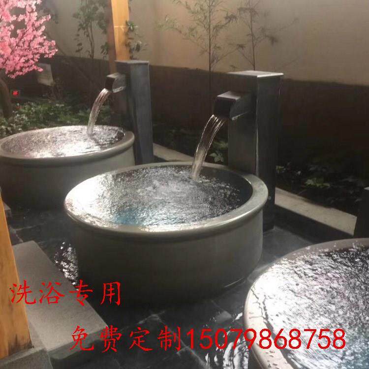 瓷泡澡缸浴缸日式泡澡陶缸NHU泡大缸浴池圆形洗浴大澡缸温泉陶瓷