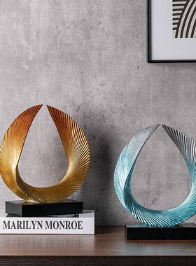 现代简约抽象酒柜家电视玄关办公饰室装品高端DEZ树脂工柜艺品居