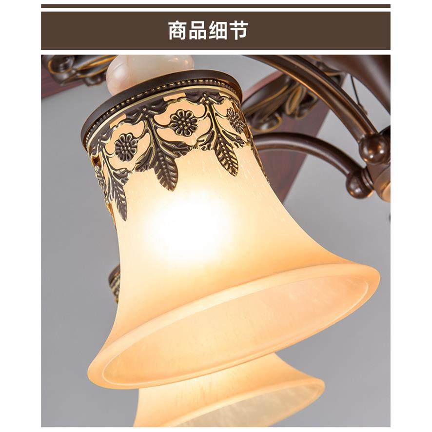 美式风扇吊灯客厅木叶带风扇欧吊扇灯卧室家用HPH-DF简餐约式大的