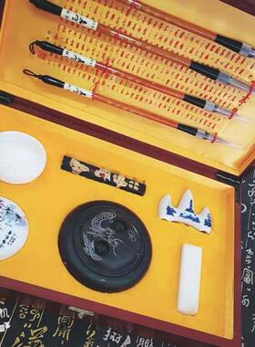 毛笔墨笔纸NJI砚法初学者书狼毛学生国画你小楷毫笔兼毫羊毫毛笔