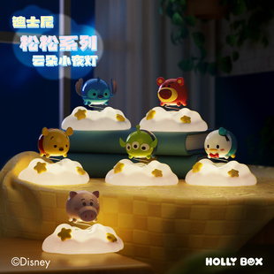 迪士尼松松小夜灯维尼可爱卡通睡眠灯氛围桌面摆件正版 卧室草莓熊