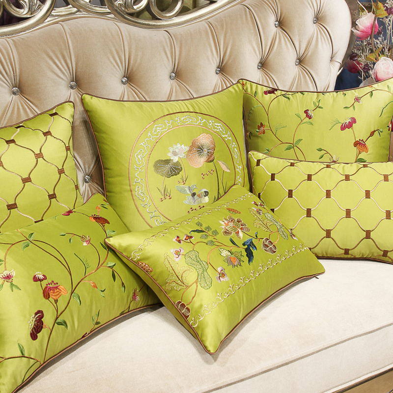 布一堂新中式沙发抱枕靠垫1057古典绣花靠枕套家用客厅靠背靠枕