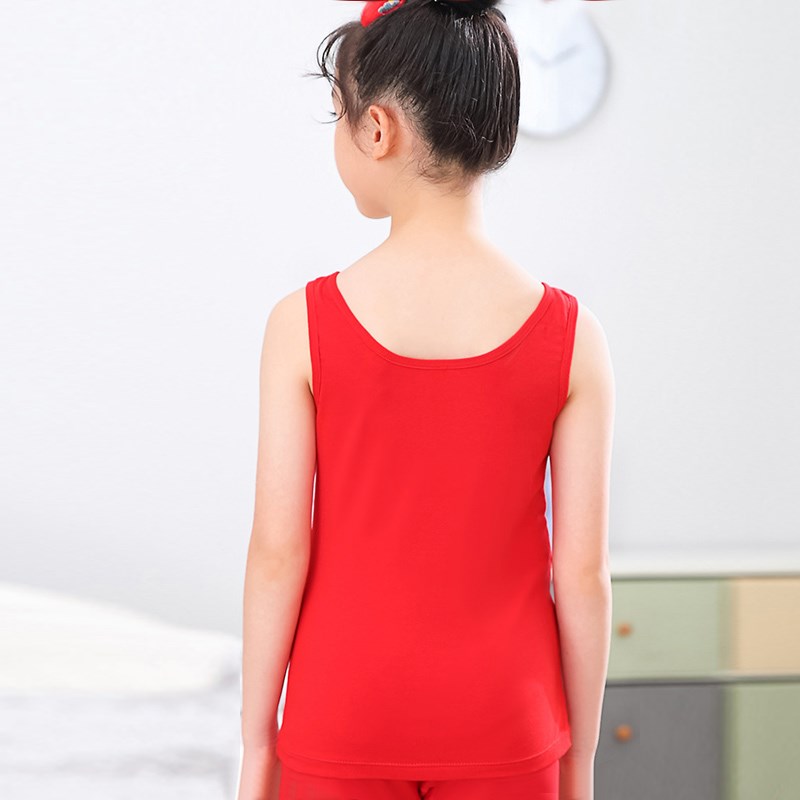 女童本命年背心儿童大红色内裤中大童发育期12岁女孩纯棉内衣套装