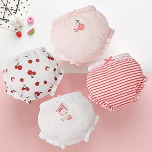 夏季 3岁纯棉2女宝宝5小内裤 4面包裤 婴儿内裤 18个月女童短裤 女1