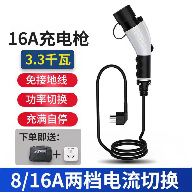 新能源电动汽车充电器枪奇瑞比亚迪通家用可携式随车充电桩免接地