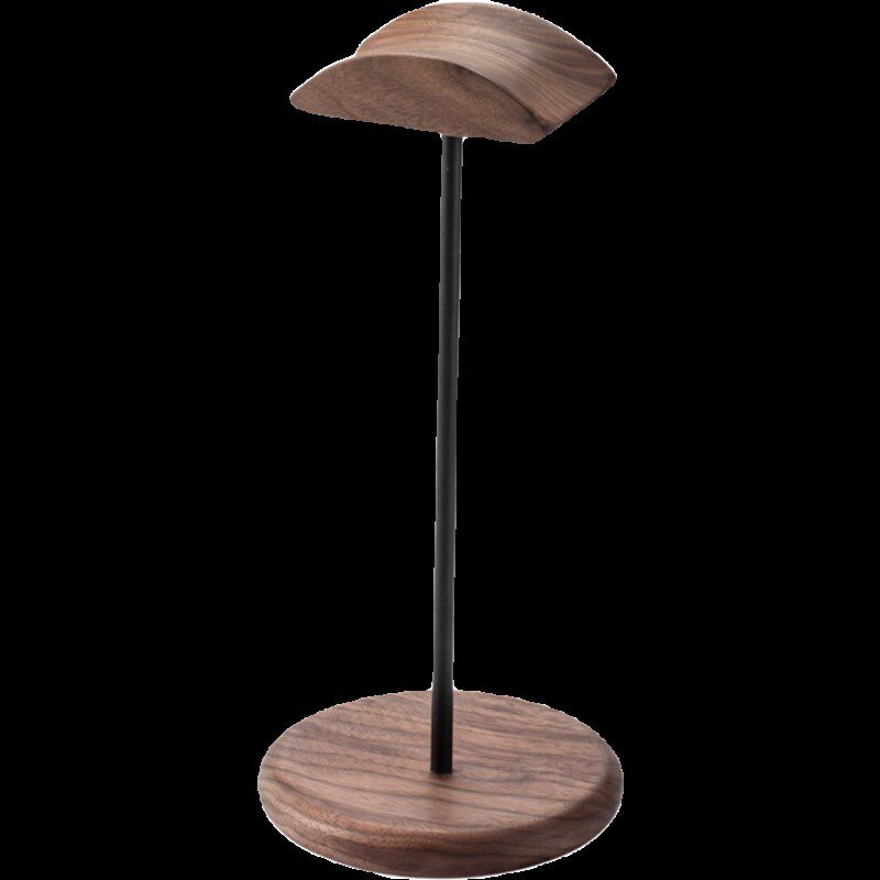 实木头戴式耳机支架电脑桌面显示器耳机挂架桌边胡桃木耳机架托