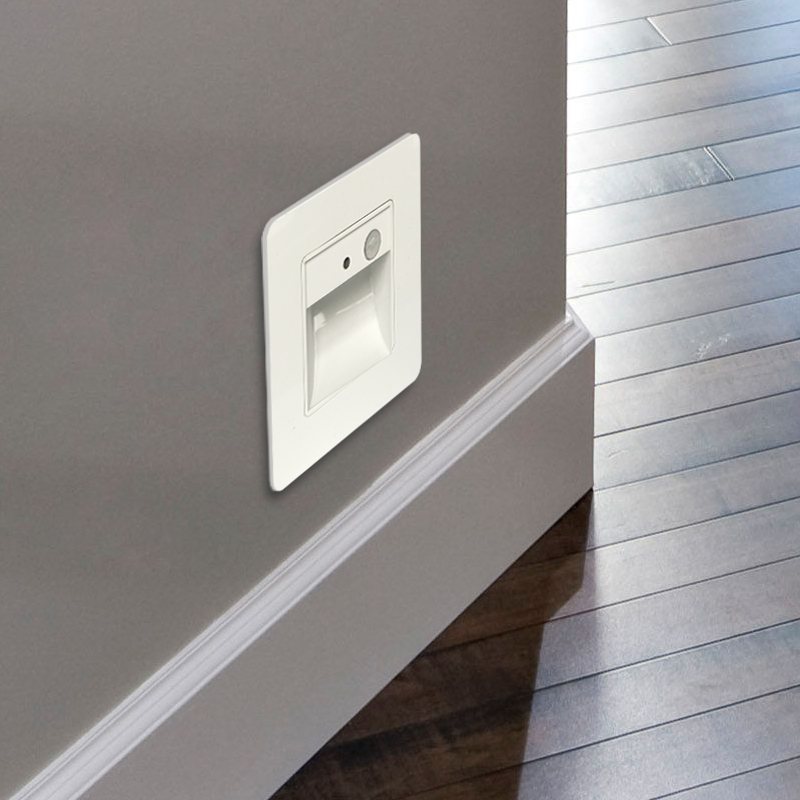 人体感应地脚灯86型嵌入式led小夜灯家用过道楼梯台阶踢脚光感灯