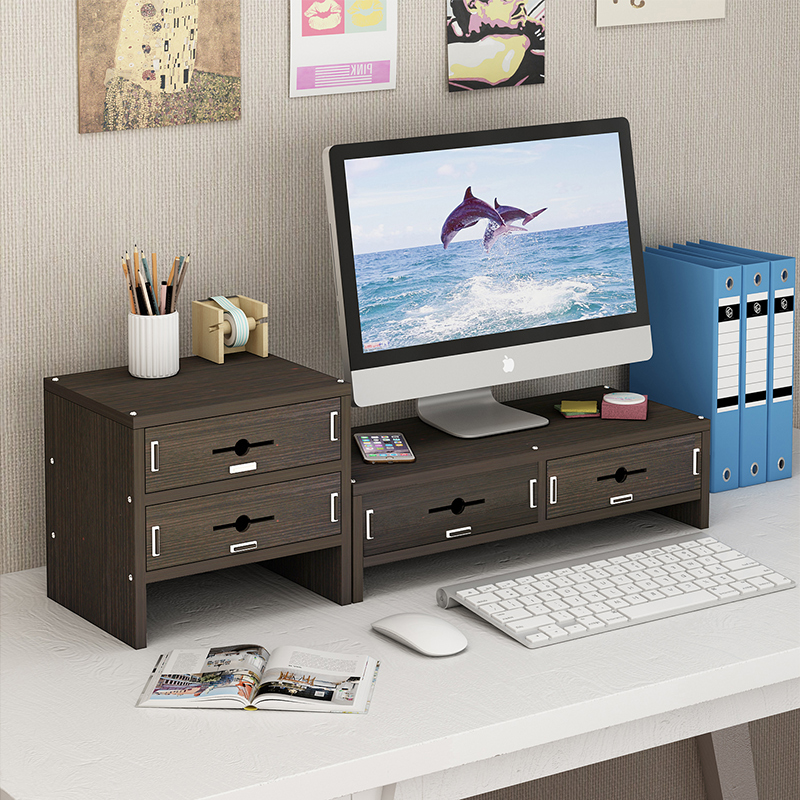 台式电脑增高架办公室桌面收纳置物垫高屏幕架子 显示器底座支架