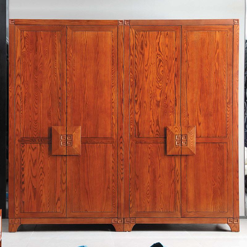 大宝家俱演绎中华全实木系列新中式双人床床头柜衣柜卧室家俱组合