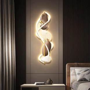 入户玄关卧室床头装饰画带灯电视背景墙客厅窄长条挂画楼梯发光壁