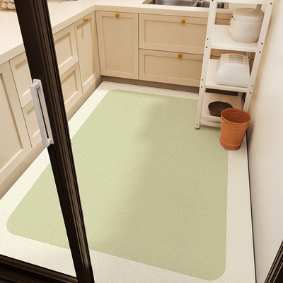 厨房专用地垫奶油风皮革地毯防水防油免洗防滑可擦免清洗全铺脚垫