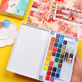 学生用手绘颜料套装 乔尔乔内12色24色固体水彩颜料分装 饼粉便携式