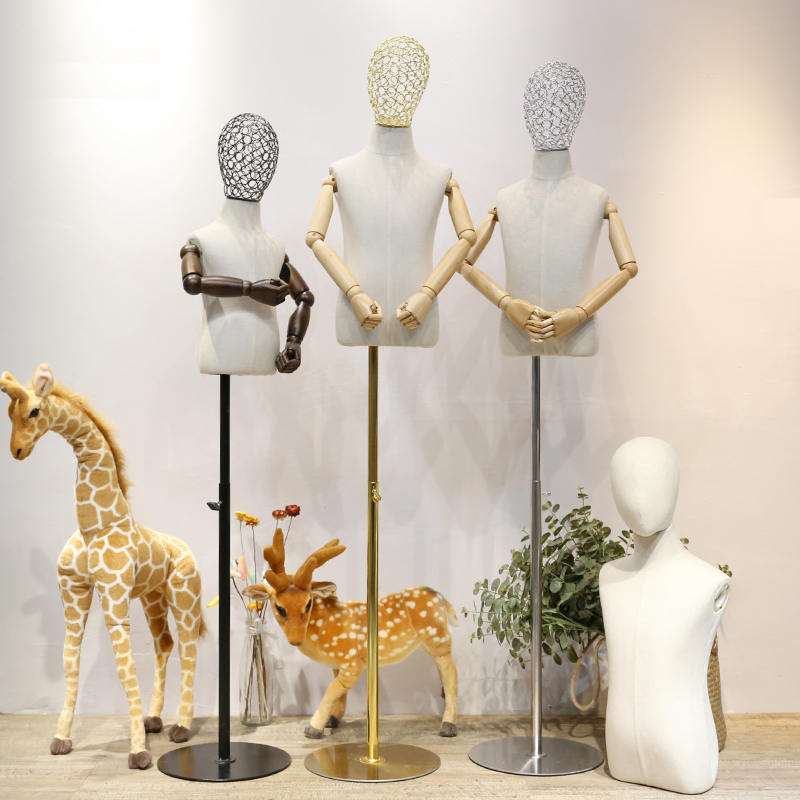 【金色款】童装模特架儿童模特道具半身童装店小孩橱窗展示架