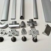 屏风铝材配件抽屉轨道连锁玻璃架子推柜轮子桌子和椅子配件补运费