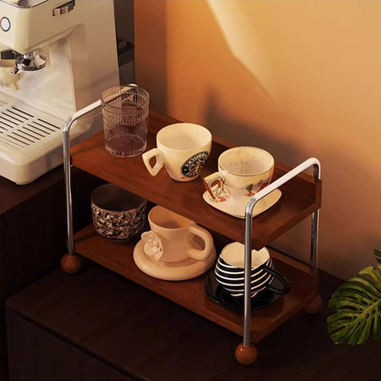 实木杯架茶杯收纳架家用茶水间置物架咖啡角架水杯架茶具收纳架子