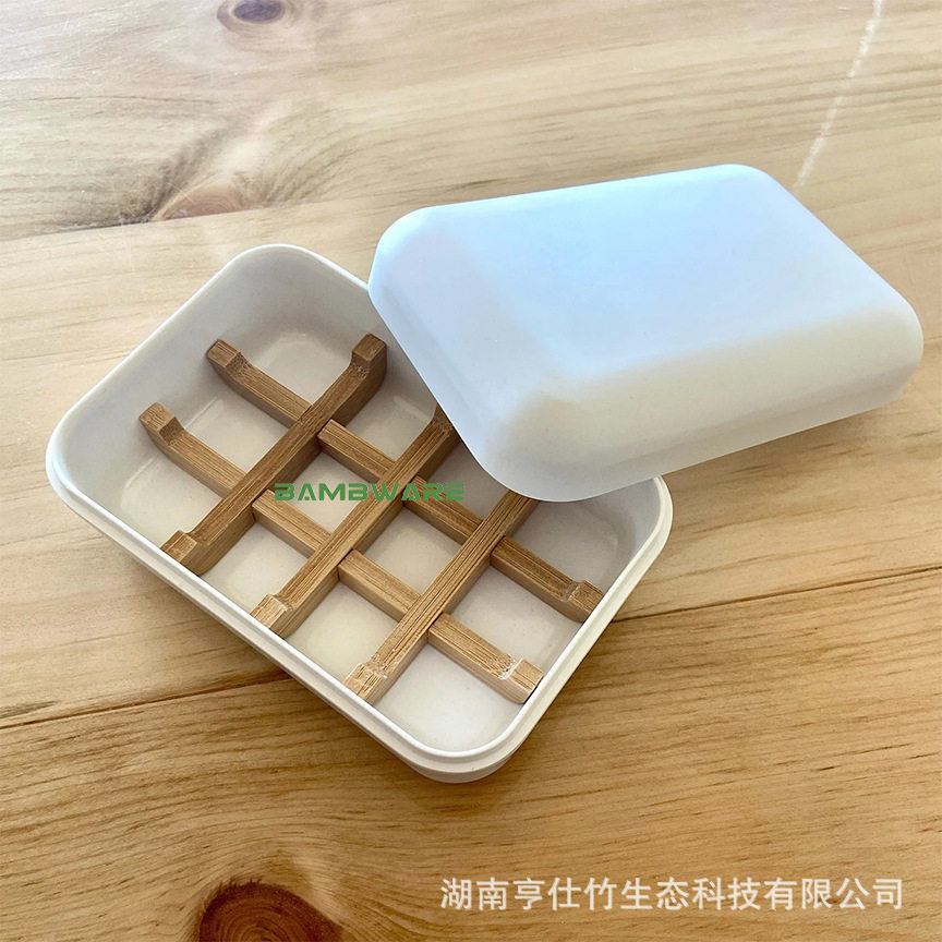 非塑料竹纤维方形带盖肥