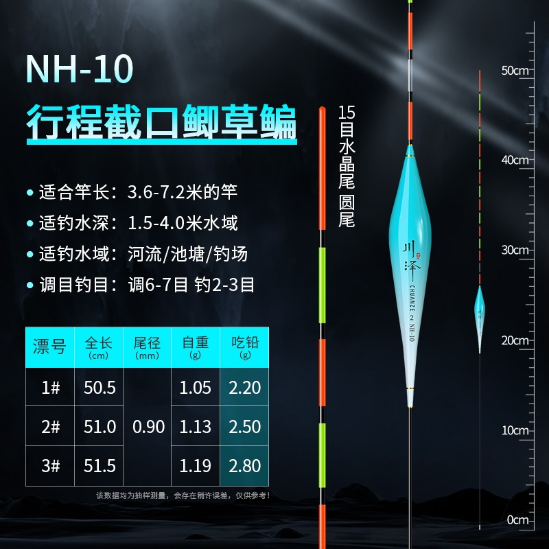 川泽NH水晶尾鱼漂高灵敏醒目鲫鱼漂野钓抗风浪走水纳米浅水浮漂