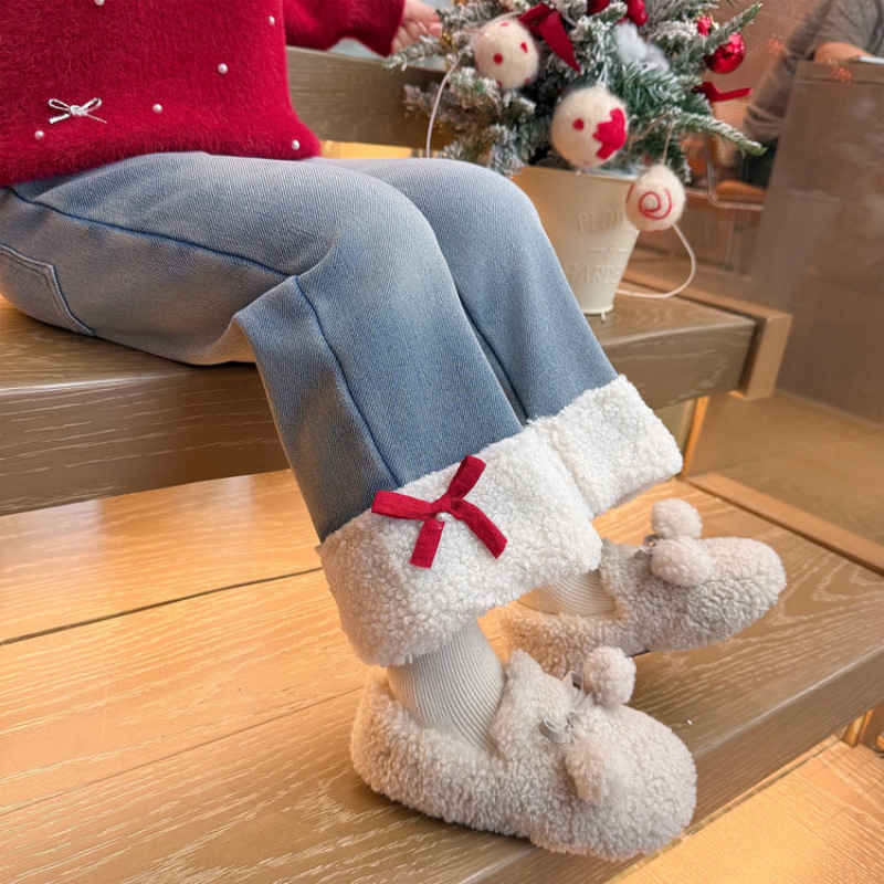 女小童牛仔裤加绒2025新款冬季