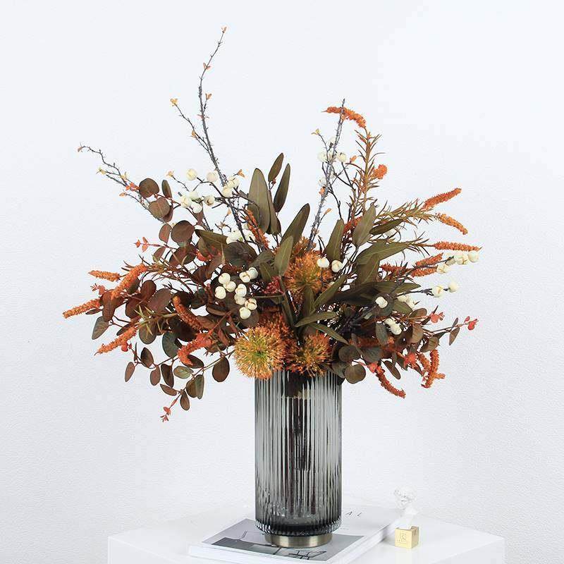 简约轻奢彷真花束橘色花艺套装客厅电视柜摆放花样板房假花摆件,家居饰品,仿真花/假花,淘宝优惠券,粉丝福利购,淘宝优惠卷