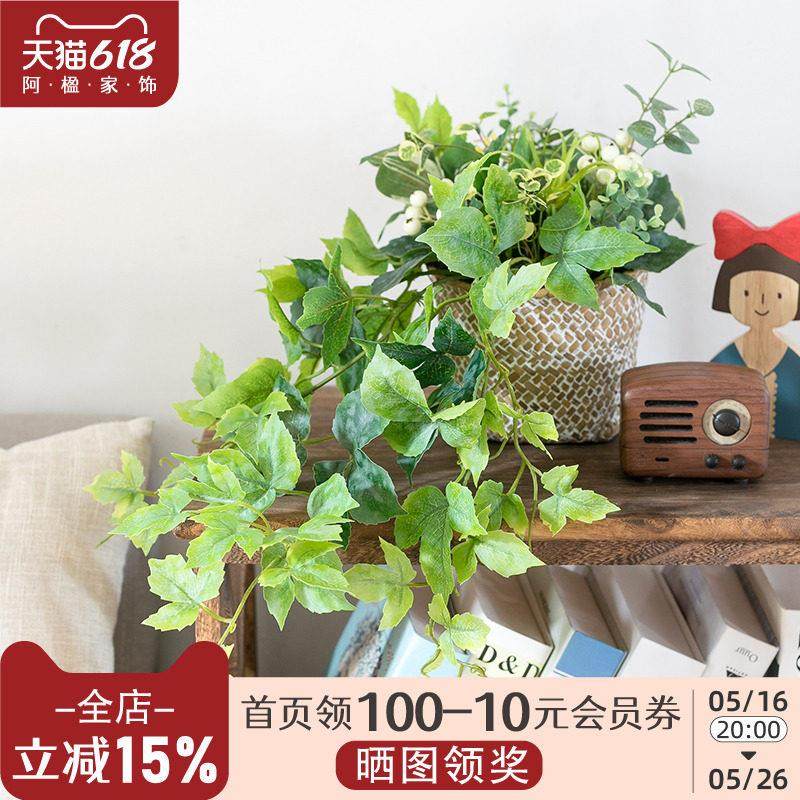 阿楹 书架餐边柜上绿植吊兰假花仿真多肉垂藤蔓盆栽壁龛装饰摆件,家居饰品,仿真植物盆景,淘宝优惠券,粉丝福利购,淘宝优惠卷