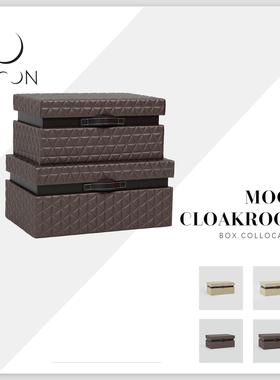 MOON慕空间样板房衣帽间收纳盒摆件提手箱家居展厅装饰品摆设道具