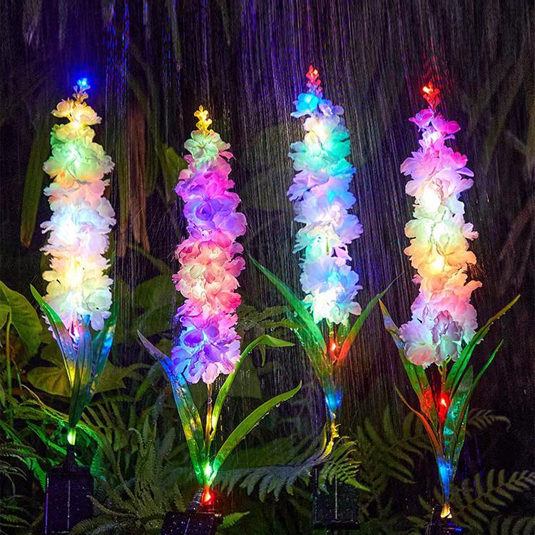 太阳能户外风信子防水七彩变色光纤芦苇灯灯庭院阳台花园地插草坪