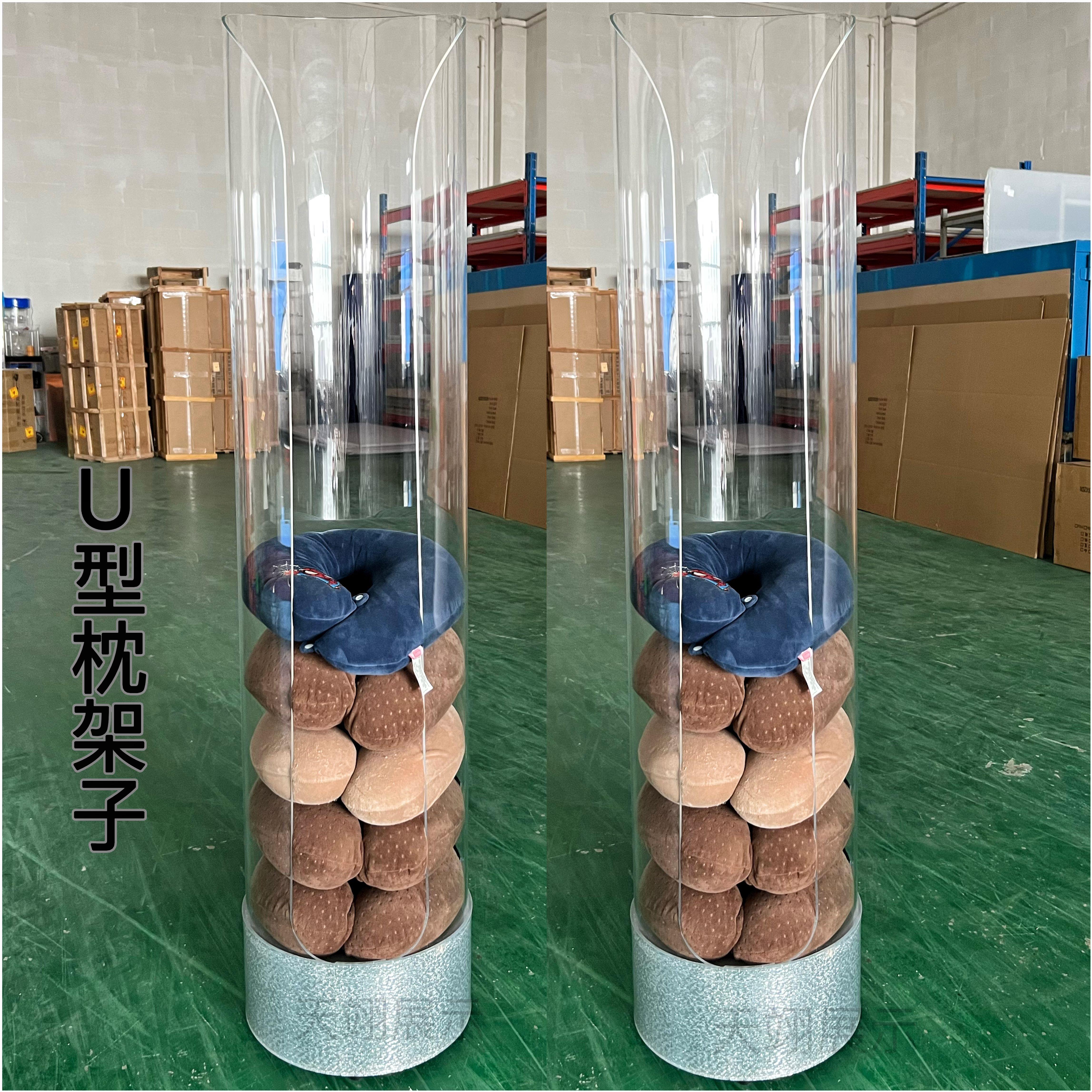 U型枕展示架亚克力飞机头枕展示柜U型枕货架有机玻璃枕头展示柜