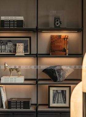 一匚 现代轻奢黑白琉璃艺术花器摆件 样板间售楼处家居电视柜饰品