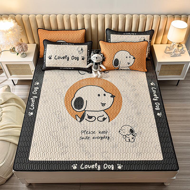 夏季乳胶凉席冰丝席可水洗折叠床垫家用榻榻米单人地铺垫子软席子