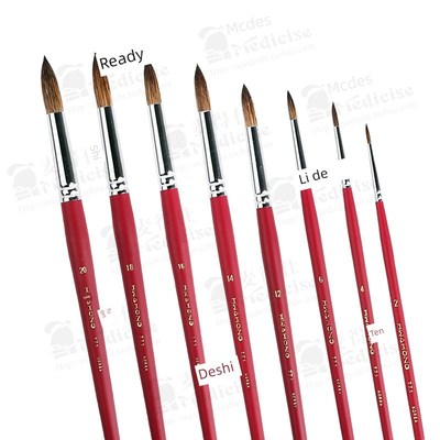 华虹华虹马毛平头圆头水彩笔水粉笔771F油画丙烯画笔