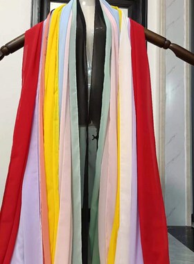 汉服女披帛百搭古风拍照白色红色雪纺跳舞蹈飘带敦煌披巾飘逸超长