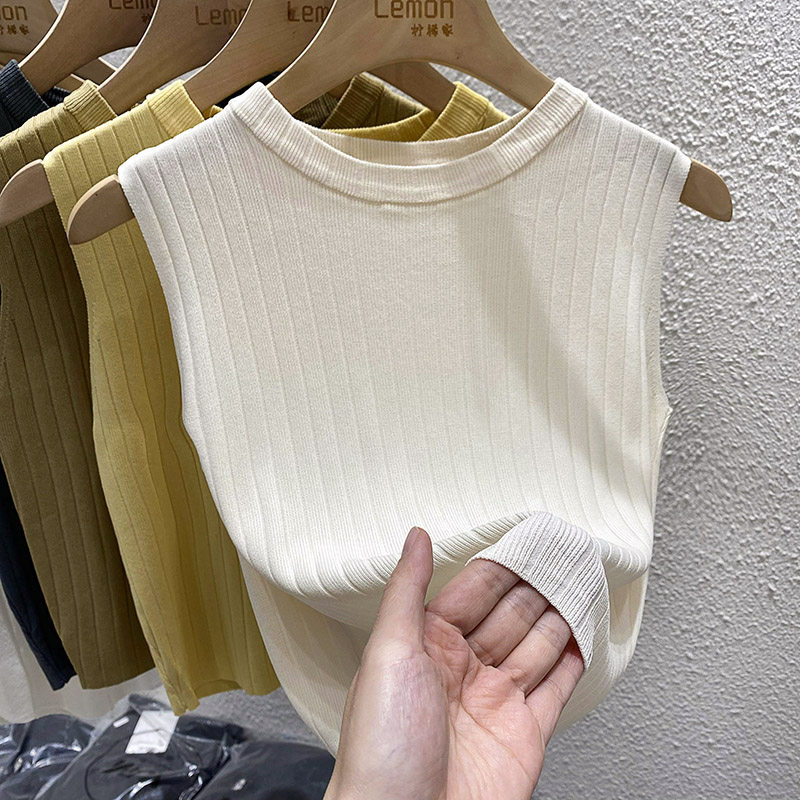 2023黑色短款针织吊带背心女内搭夏季打底外穿潮薄款无袖T恤上衣,女装/女士精品,时尚防晒服,淘宝优惠券,粉丝福利购,淘宝优惠卷