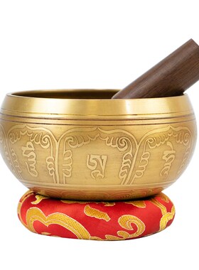 梵木果颂钵尼泊尔手工黄铜装饰工艺品桌面摆件采耳铜磬钵盂静心钵