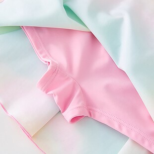 儿童泳衣女童分体炫彩裙式泳装小女孩海边度假防晒中大童游泳装备