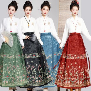 寻香新款显瘦提花马面裙百搭汉服女款新中式国风汉元素穿搭日常穿