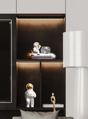 创意宇航员小摆件桌面太空人客厅电视柜儿童房布置家居装饰摆设品