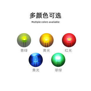 557直插电源指示灯 正方形LED灯珠 二级管 7mm方形发光二极管