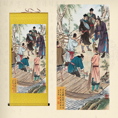 水浒传英雄挂画鲁提辖拳打镇关西卷轴画陆虞候火烧草料场装饰画
