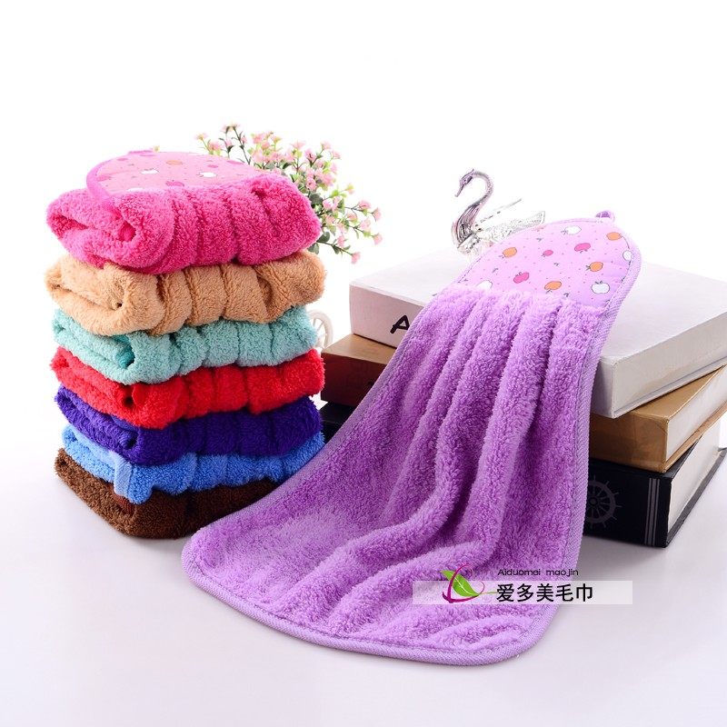 可爱擦手巾挂式家用珊瑚绒抹手布吸水厚卡通定制logo二维码小毛巾,居家布艺,毛巾/面巾,淘宝优惠券,粉丝福利购,淘宝优惠卷
